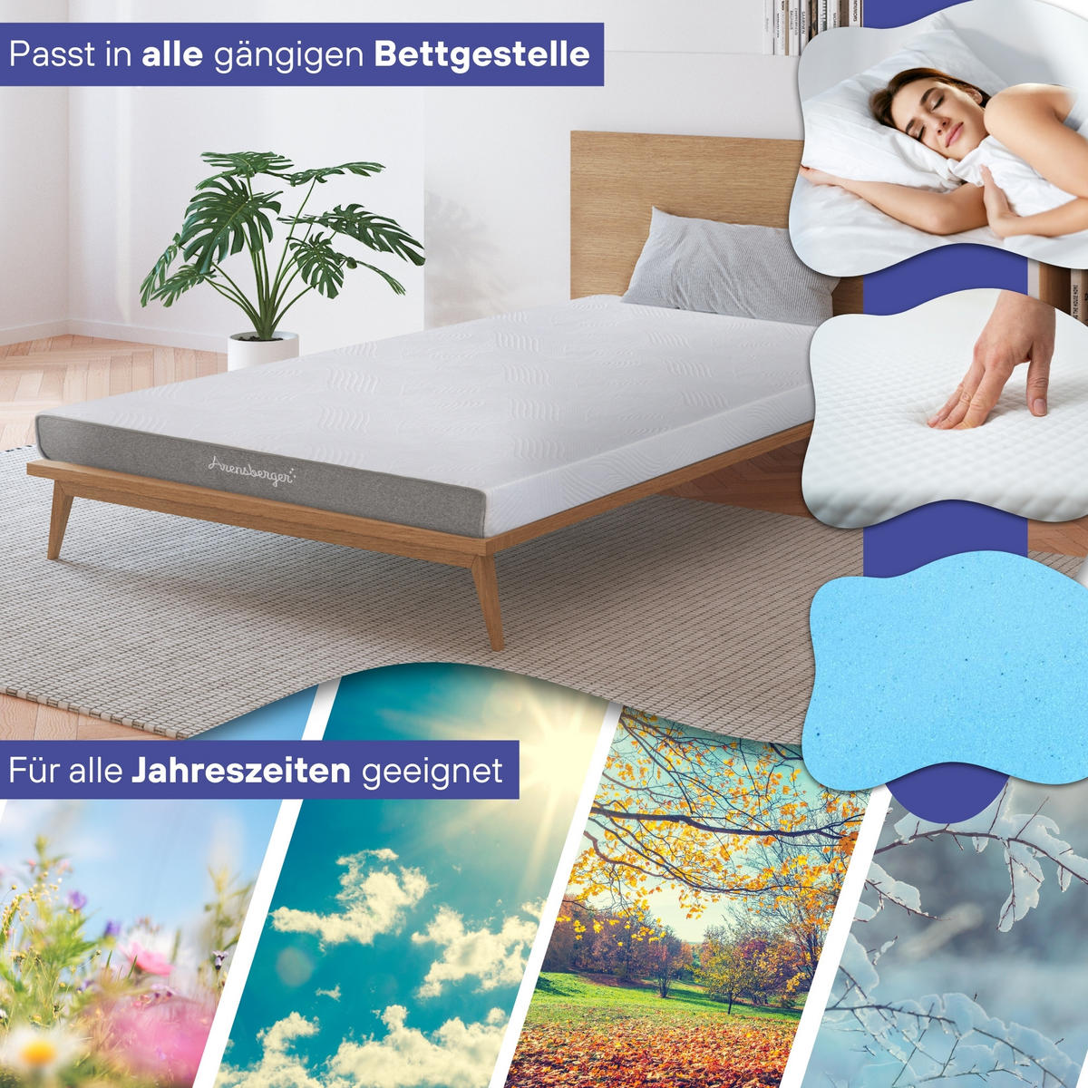 GEL-MATRATZE LINA, Höhe 11cm, 140x200cm - Weiß, Textil (140/200cm) - Arensberger