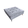 HOCKER WIOLO Grau Velvet - Silberfarben/Grau, Textil/Metall (110/42/110cm) - KAWOLA