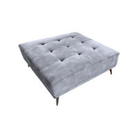 HOCKER WIOLO Grau Velvet - Silberfarben/Grau, Textil/Metall (110/42/110cm) - KAWOLA