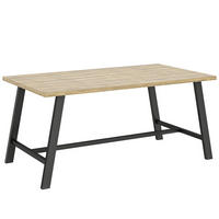 GARTENTISCH aus Metall Schwarz, Braun - Schwarz/Braun, Metall (100/55/45cm) - Outsunny