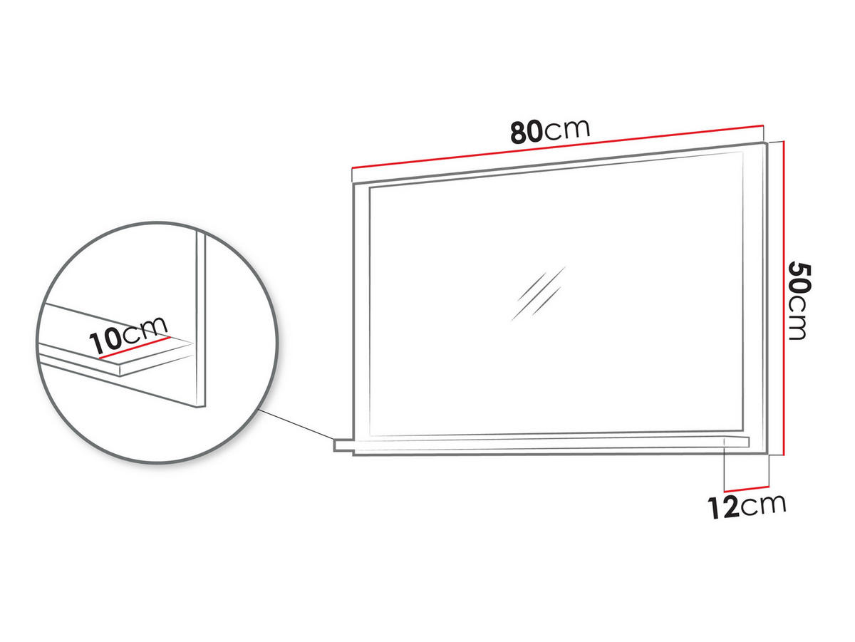 OGLINDĂ Kertos - culoare lemn de nuc, compozit lemnos (80/50/12cm) - MIRJAN24