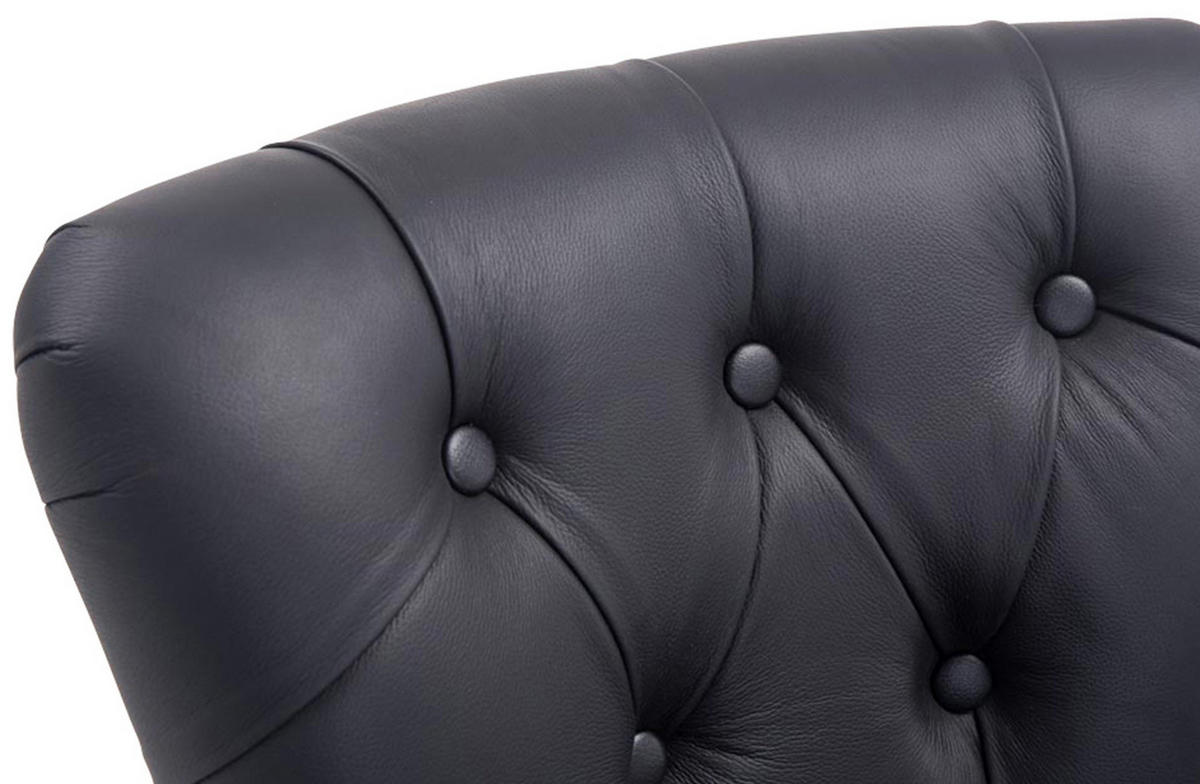 BARHOCKER Lakewood Echtleder 109x55x57 cm schwarz - Schwarz, Leder (55/109/57cm) - furnicato