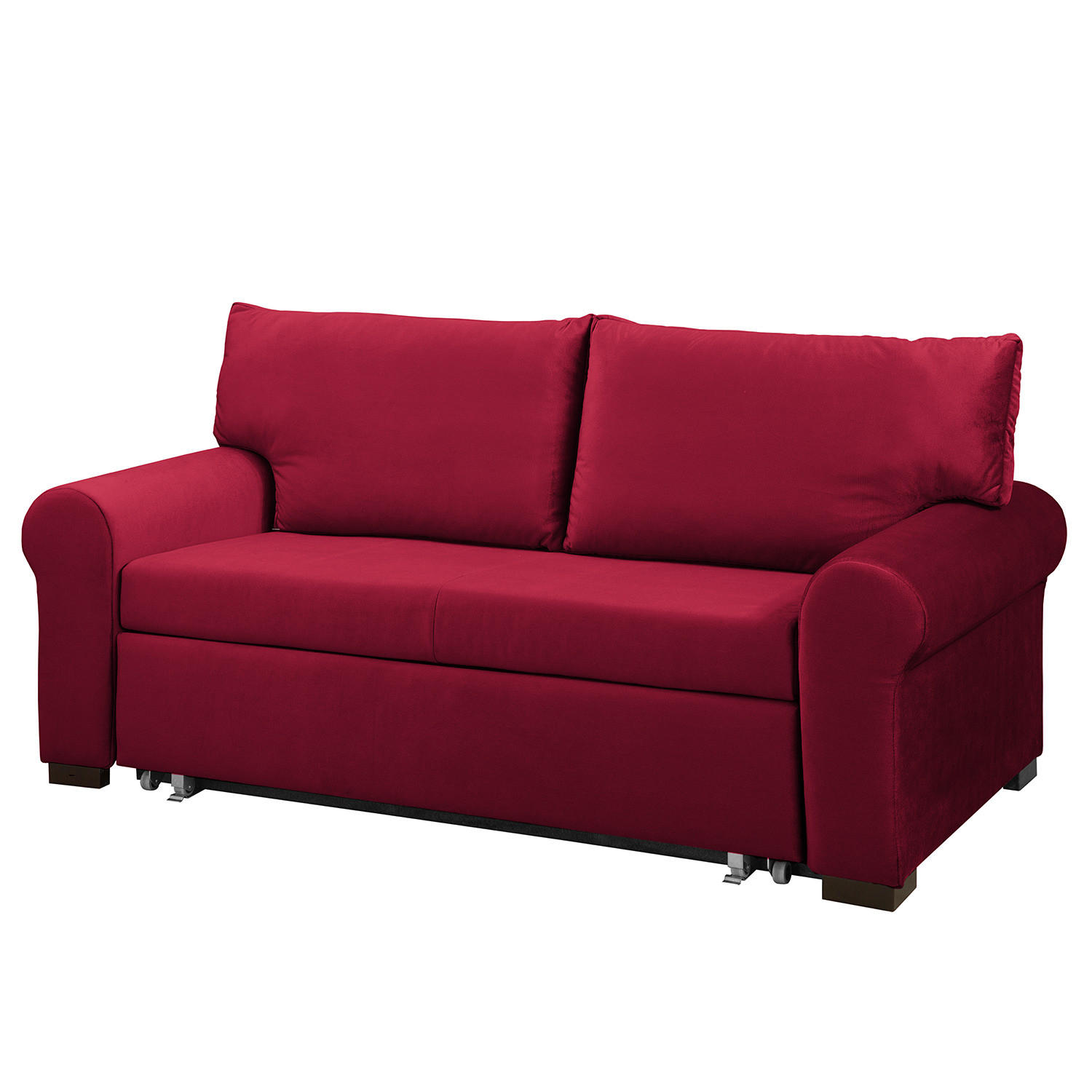 SCHLAFSOFA - Transparent/Rot, Birkenholz/Textil (185/95/90cm) - home24