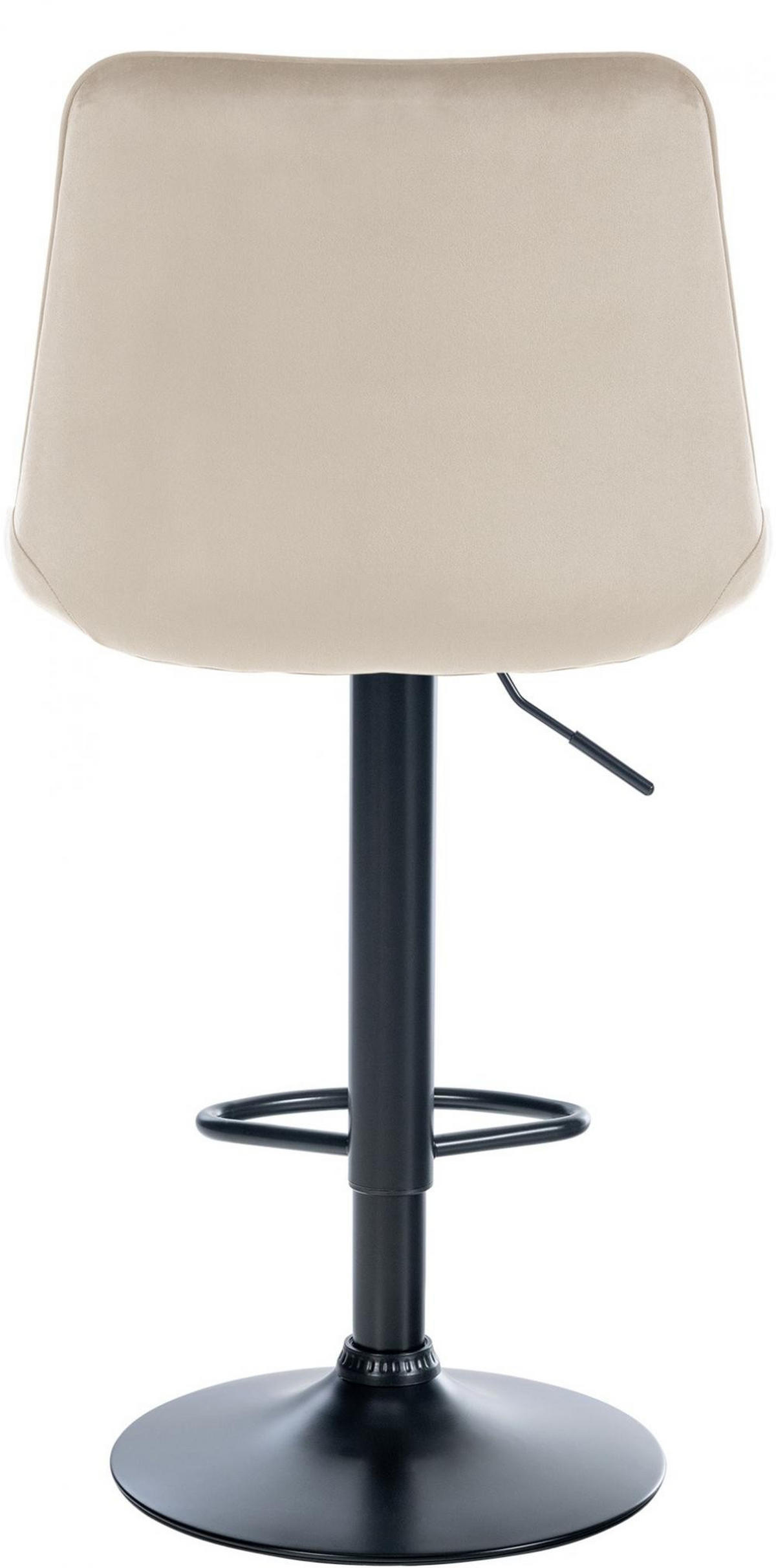 BARHOCKER Samt creme - Creme/Schwarz, Textil/Metall (49.5/91/50cm) - CLP