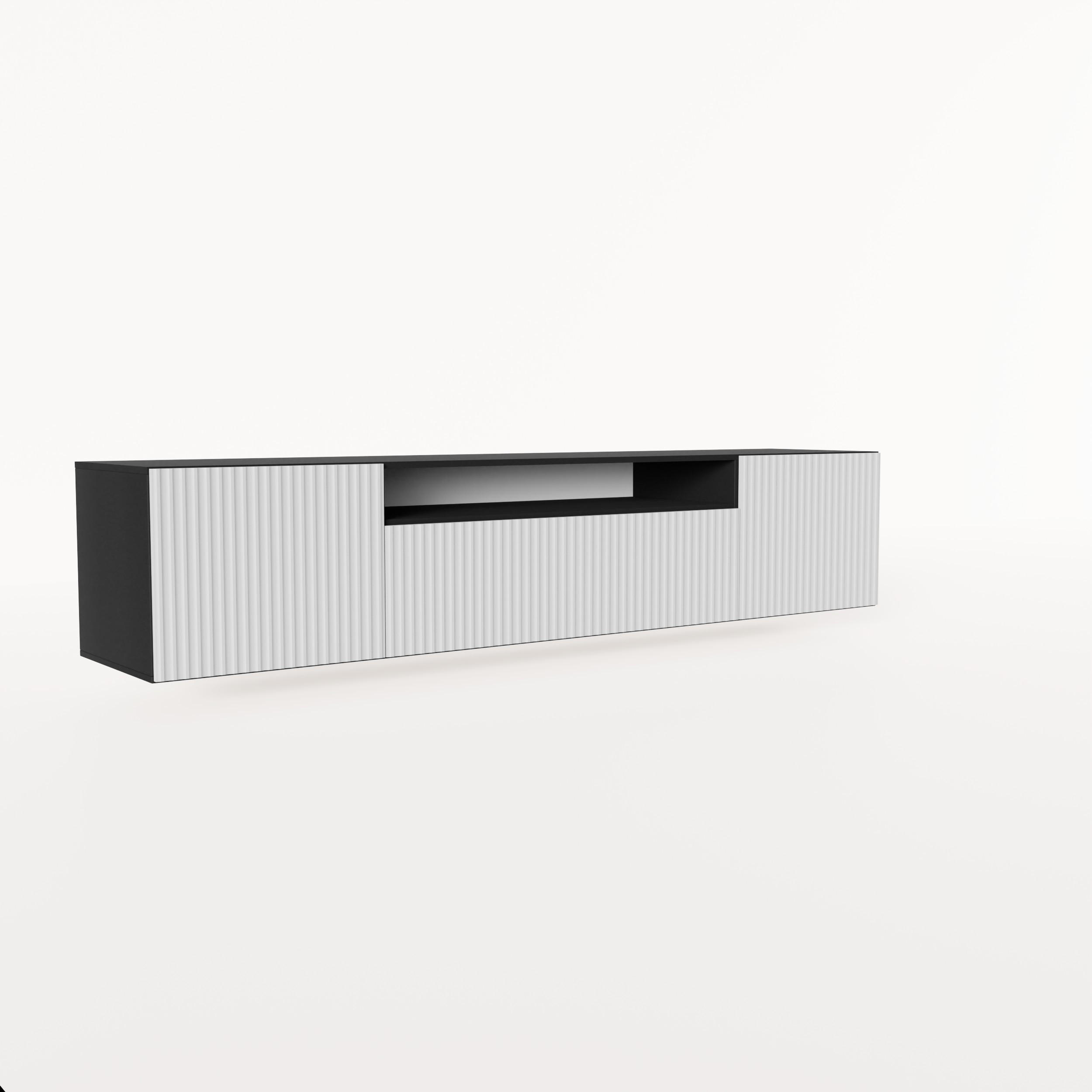 Masseno Lowboard Anthrazit, Weiß 200x41x40 cm