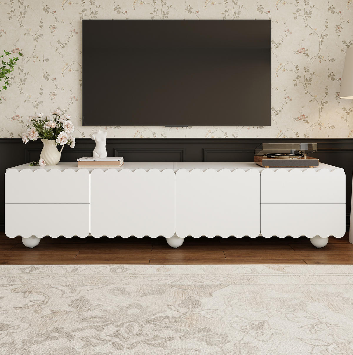TV-SCHRANK mit Stauraum 175 x 38 x 37 cm Weiß MDF Holzwerkstoff - Weiß, Holzwerkstoff (38/37/175cm) - Beauniv