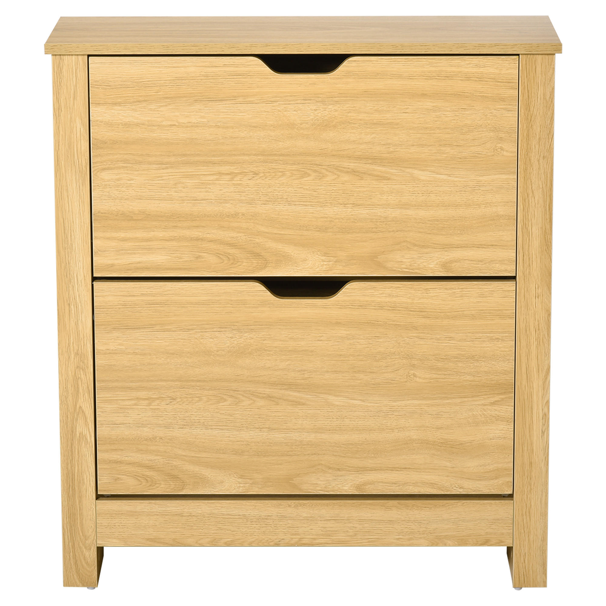 SCHUHSCHRANK DE-15013 2 Klapptüren mit Doppelfächern Natur - Naturfarben, Holzwerkstoff (72/80/26cm) - ComfortXL
