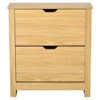 SCHUHSCHRANK DE-15013 2 Klapptüren mit Doppelfächern Natur - Naturfarben, Holzwerkstoff (72/80/26cm) - ComfortXL
