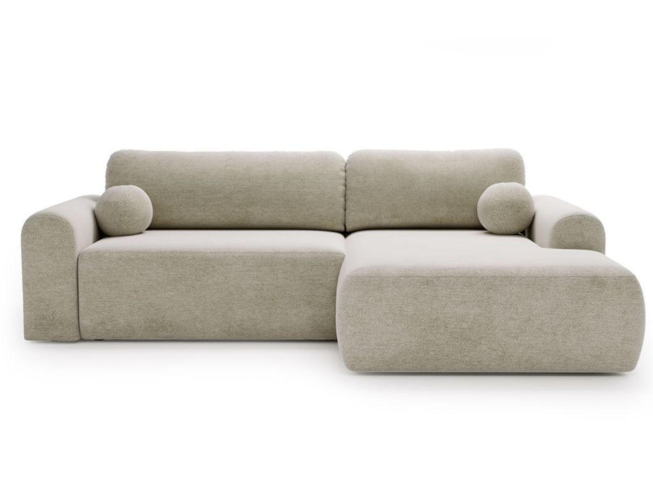 ECKSOFA Savana Ecru Rechts - Ecru, Holz/Textil (177/257cm) - Graingold