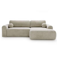 ECKSOFA Savana Ecru Rechts - Ecru, Holz/Textil (177/257cm) - Graingold