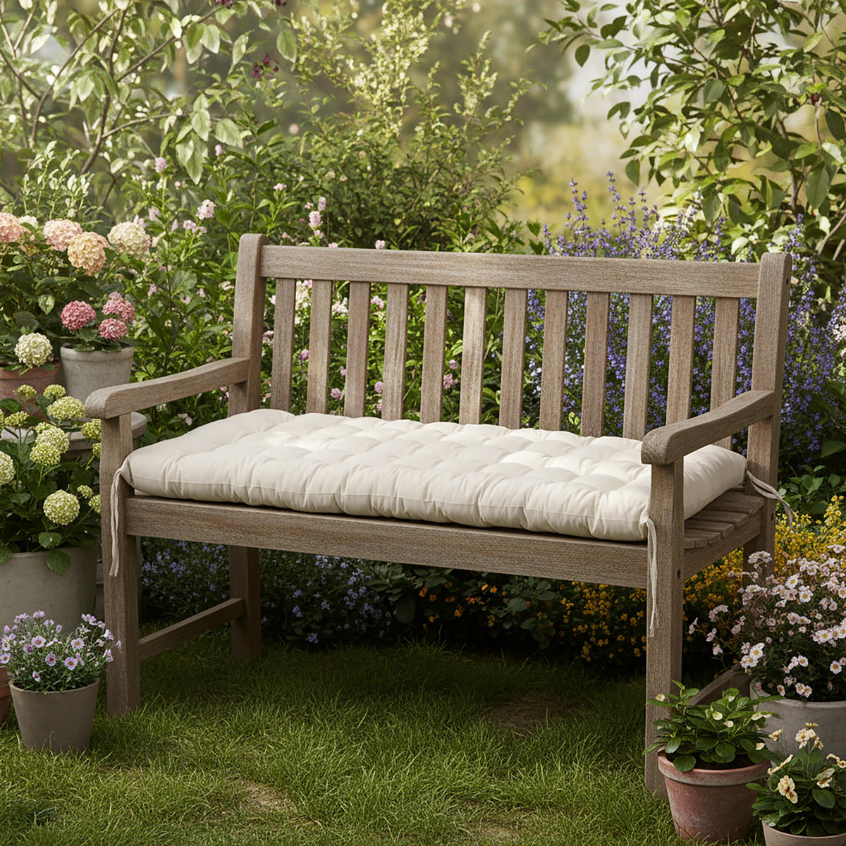 LAVIČKOVÝ sedák - béžová, textil/plast (70/8/190cm) - Relaxdays