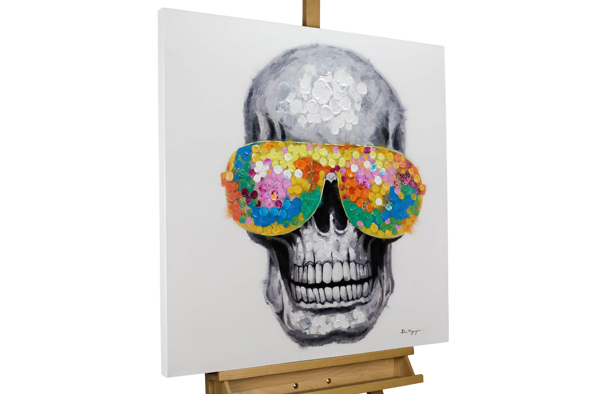 ACRYLBILD HANDGEMALT 80/80 cm - Grau, Holz/Textil (80/80cm) - KUNSTLOFT