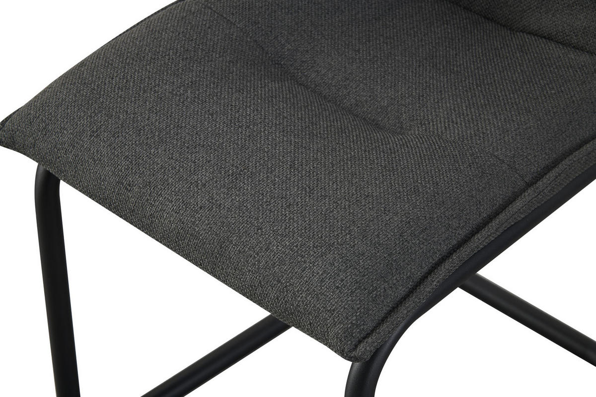 SCHWINGER-STUHL 2er Set Torino Stühle in Anthrazit - gemütliches Design - B/H/T: 46x89x57 cm - Anthrazit, Textil (57/89/46cm)