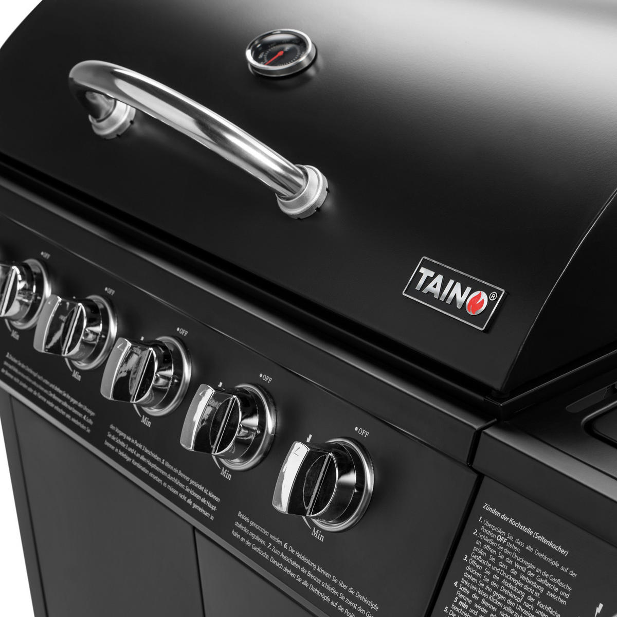 GASGRILL BASIC 6+1 - Schwarz, Metall (141/103/50cm) - TAINO