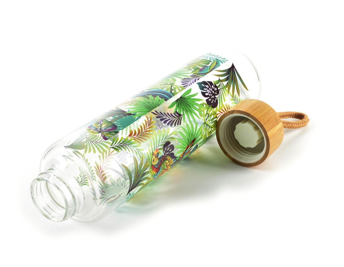 TRINKFLASCHE Hollie Grün 7/7/24 cm Glas - Dunkelgrün, Glas (0.6L) - Mondex