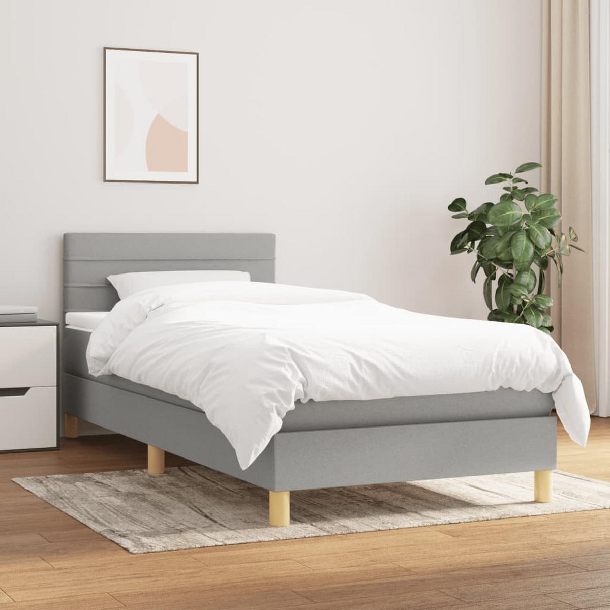 BOXSPRINGBETT 100/200 Cm Grau Gewebe - Grau, Textil (100/203cm) - vidaXL