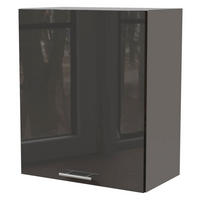 KÜCHENHÄNGESCHRANK Essen W2/60 Graphit Hochglanz / Grau Matt 60 / 32,5 / 72cm - Graphitfarben/Grau, Holz/Holzwerkstoff (60/72/32.5cm) - Feldmann-Wohnen