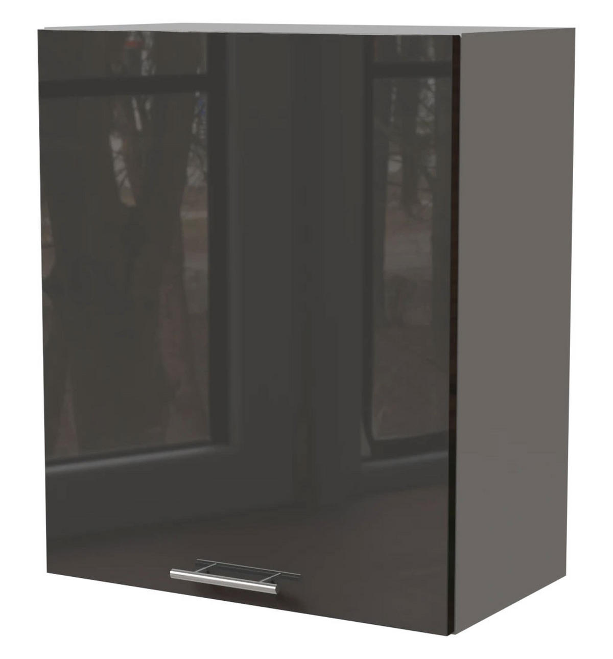 KÜCHENHÄNGESCHRANK Essen W2/60 Graphit Hochglanz / Grau Matt 60 / 32,5 / 72cm - Graphitfarben/Grau, Holz/Holzwerkstoff (60/72/32.5cm) - Feldmann-Wohnen