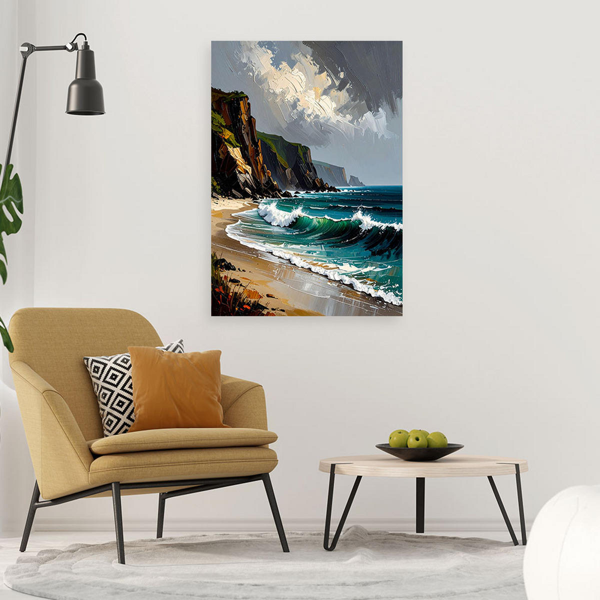 LEINWANDBILD Landschaften 60x90cm - Blau, Textil (60/90cm) - Feeby