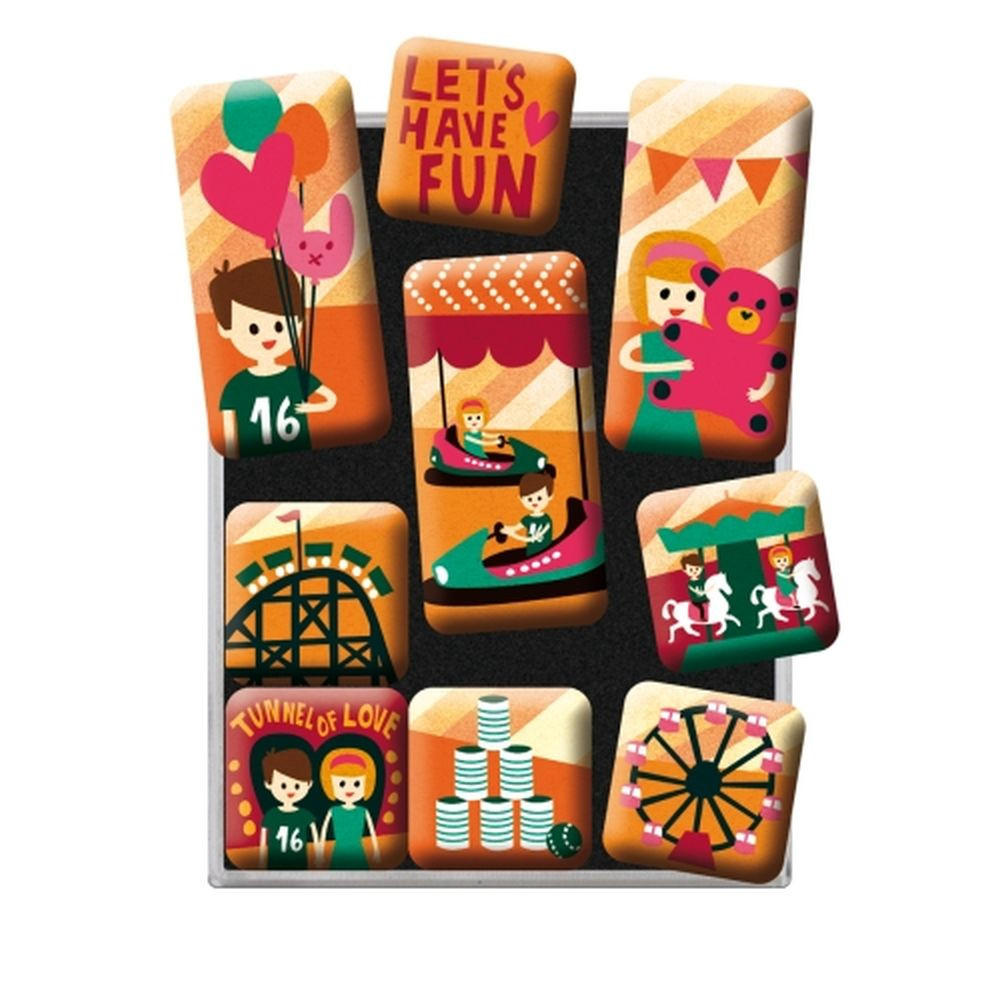 MAGNETSET 9-teilig Let's have fun - Multicolor, Metall (7/9/2cm) - Nostalgic-Art