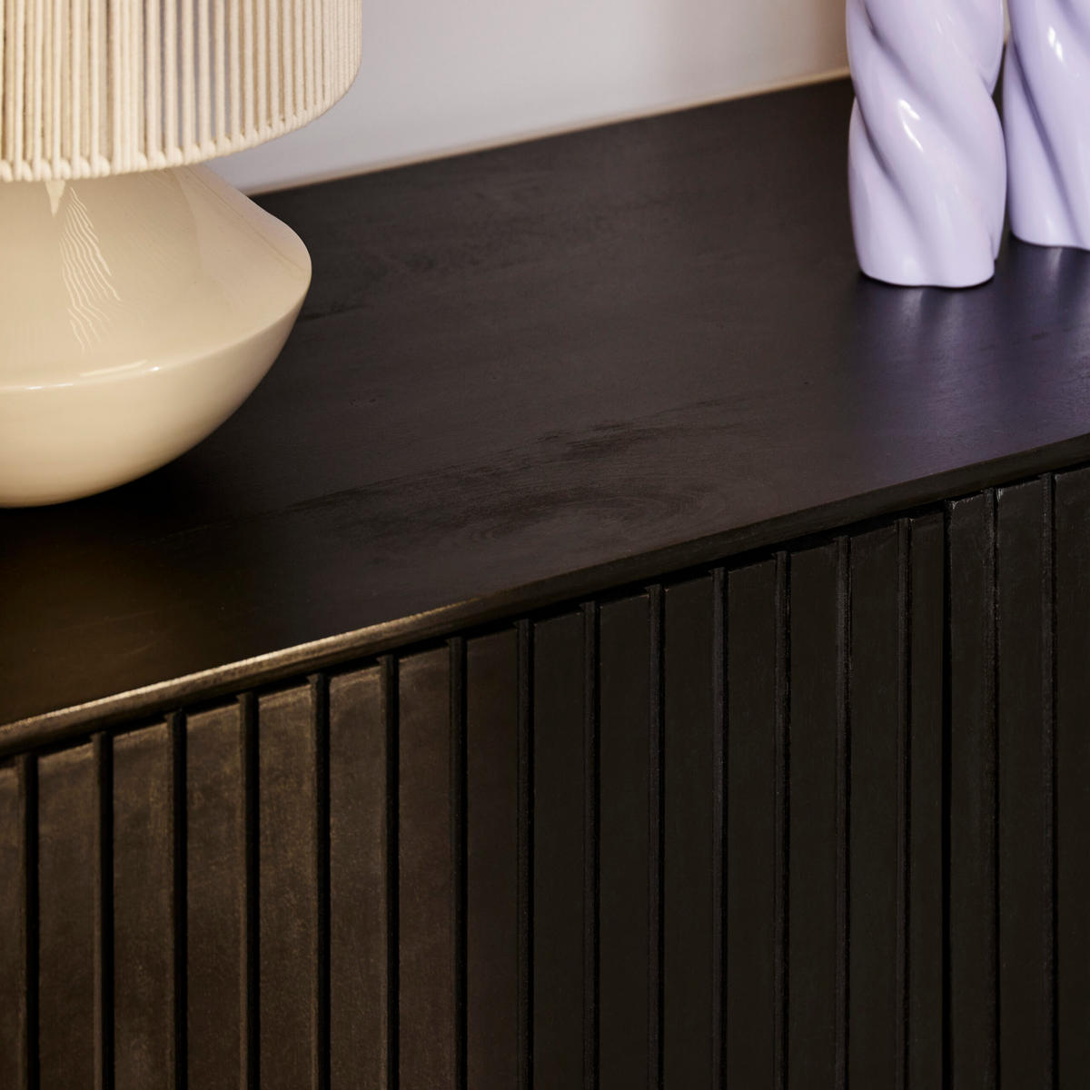 SIDEBOARD Dimora Mangoholz 210 cm / 45 cm Schwarz - Schwarz, Holz (210/85/45cm) - Villa Möbel