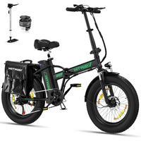 E-BIKE BK11M Klapprad 20 × 4,0 Zoll mit 48V15Ah Akku Max 45-100km - Grün, Metall (30cm) - HITWAY