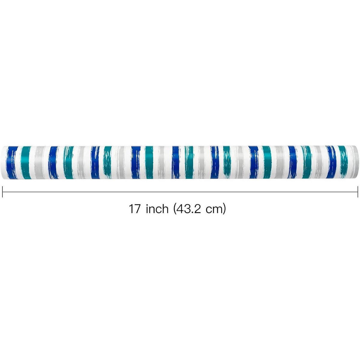 GESCHENKPAPIERROLLE Blau Grau Liniendruck 43,2 cm x 10 m - Multicolor, Papier (43.2/0.1/1000cm)