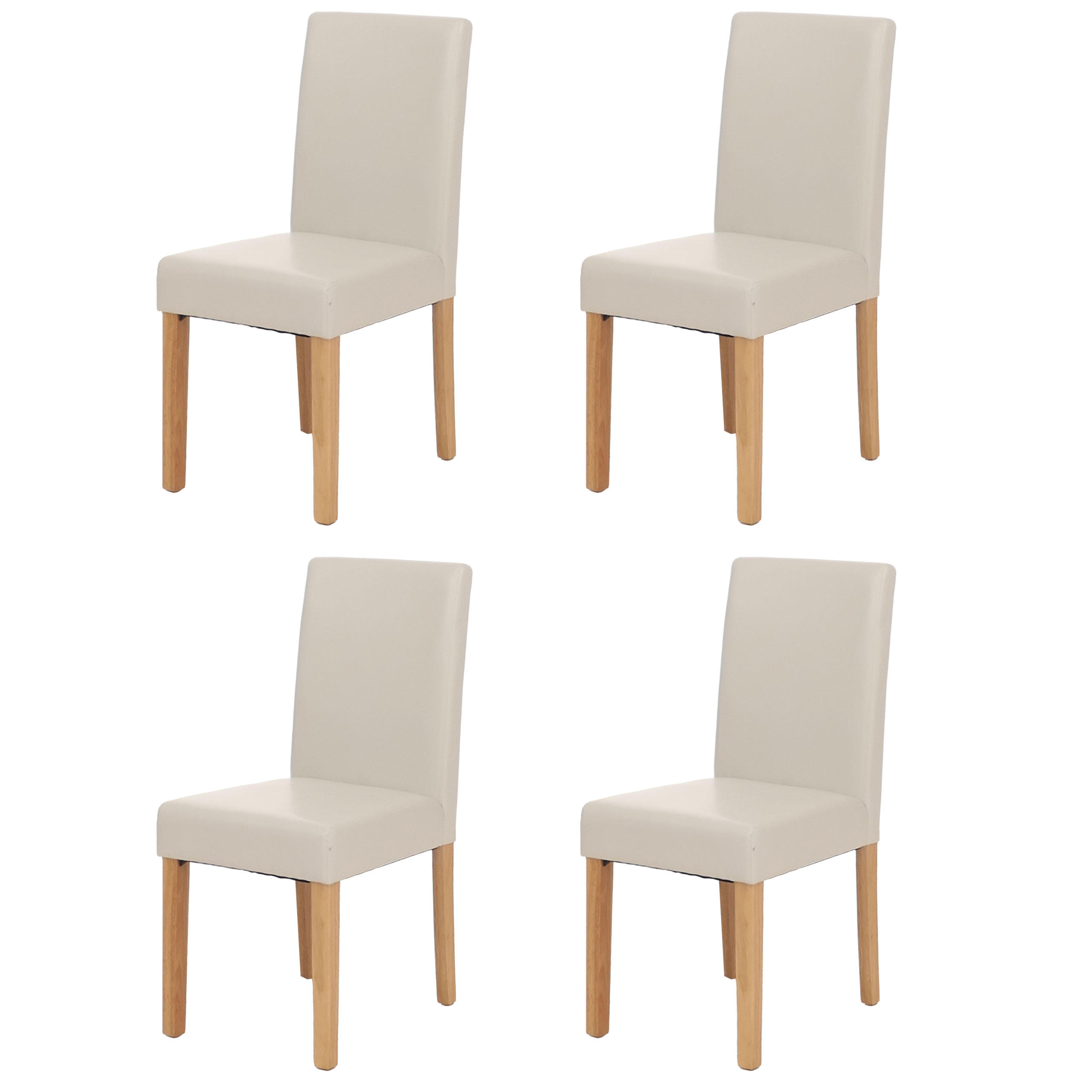 ESSZIMMERSTUHL Weiß, Braun 4er-Set - Weiß/Braun, Textil (43/90/56cm) - MCW