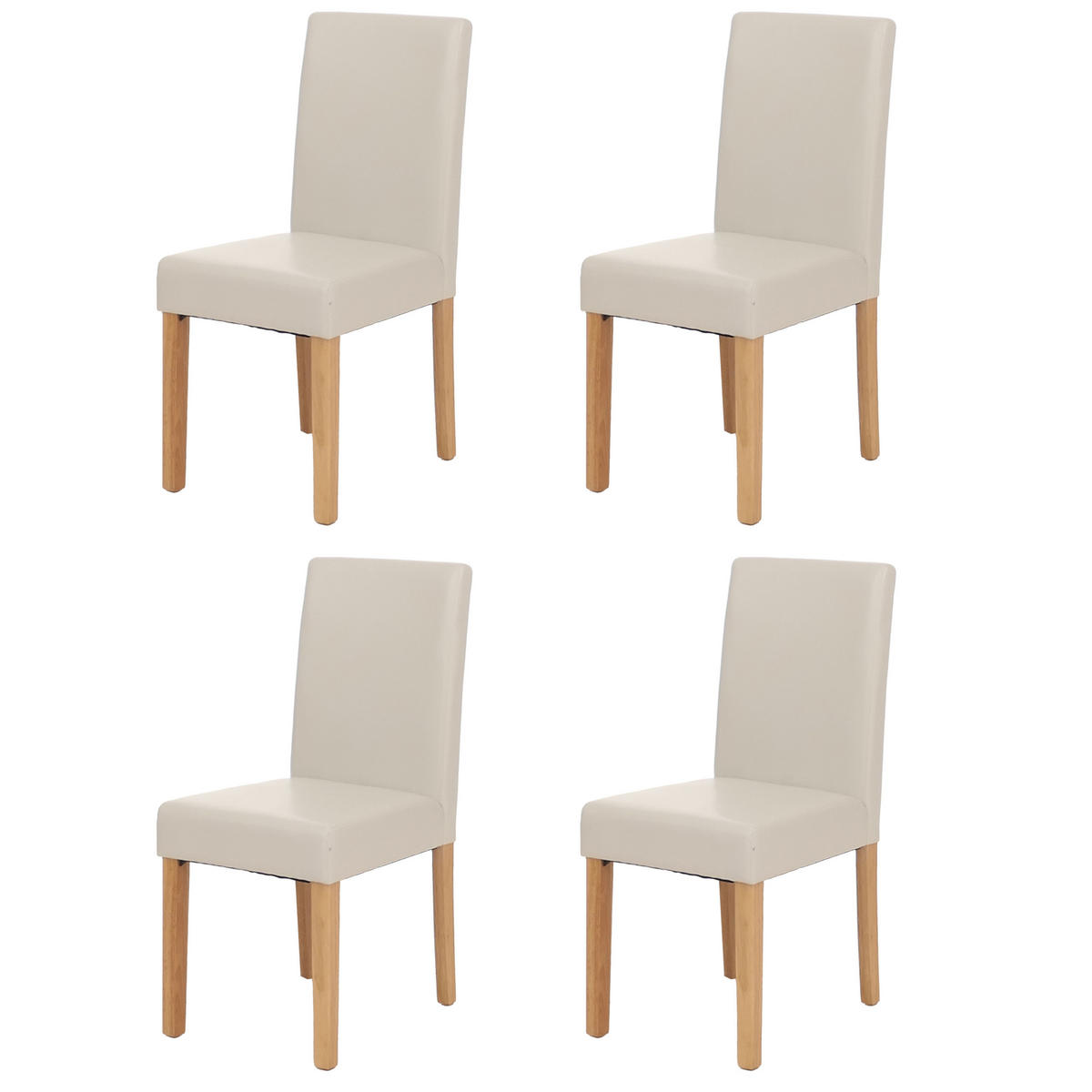 ESSZIMMERSTUHL Weiß, Braun 4er-Set - Weiß/Braun, Textil (43/90/56cm) - MCW