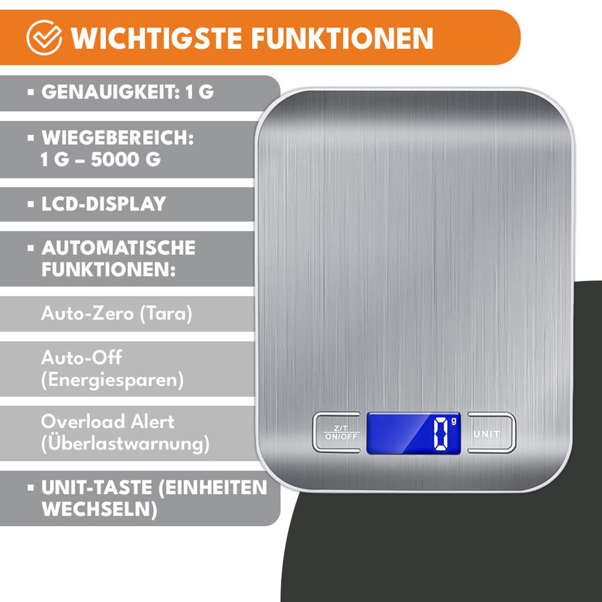 KÜCHENWAAGE - Silberfarben, Metall - KRUMAD
