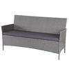 3-SITZER POLY-RATTAN GARTENBANK Hellgrau, Grau - Hellgrau/Grau, Kunststoff (154/82/60cm) - MCW
