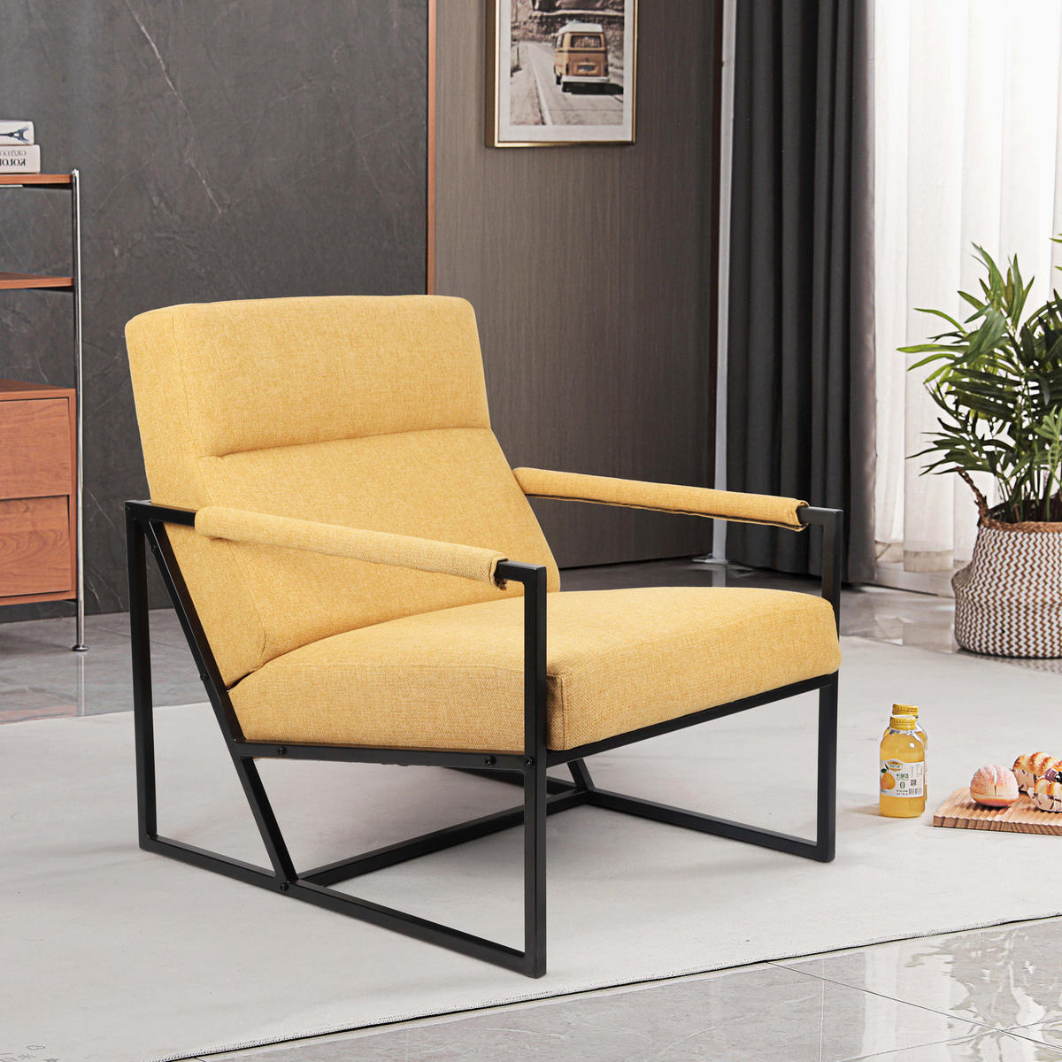 LOUNGESTUHL CHRIS - Gelb, Textil (66/77/82cm) - SVITA