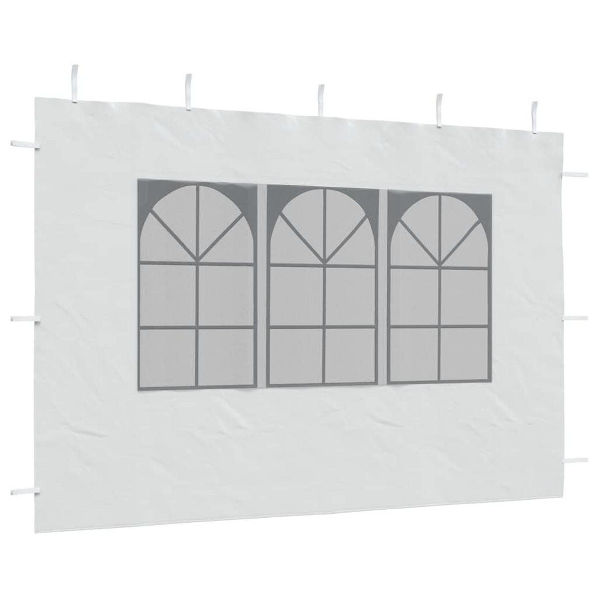 PARTYZELT-SEITENWÄNDE 2 Stück Mit Fenster Pe Weiss - Weiß, Kunststoff (300/195cm) - vidaXL