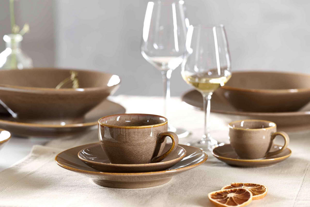 ESPRESSOTASSEN MIT UNTERTASSEN Sahara Dunkelbraun 100 ml 6er Set - Dunkelbraun, Keramik (11.5/7/11.5cm) - Ritzenhoff Breker