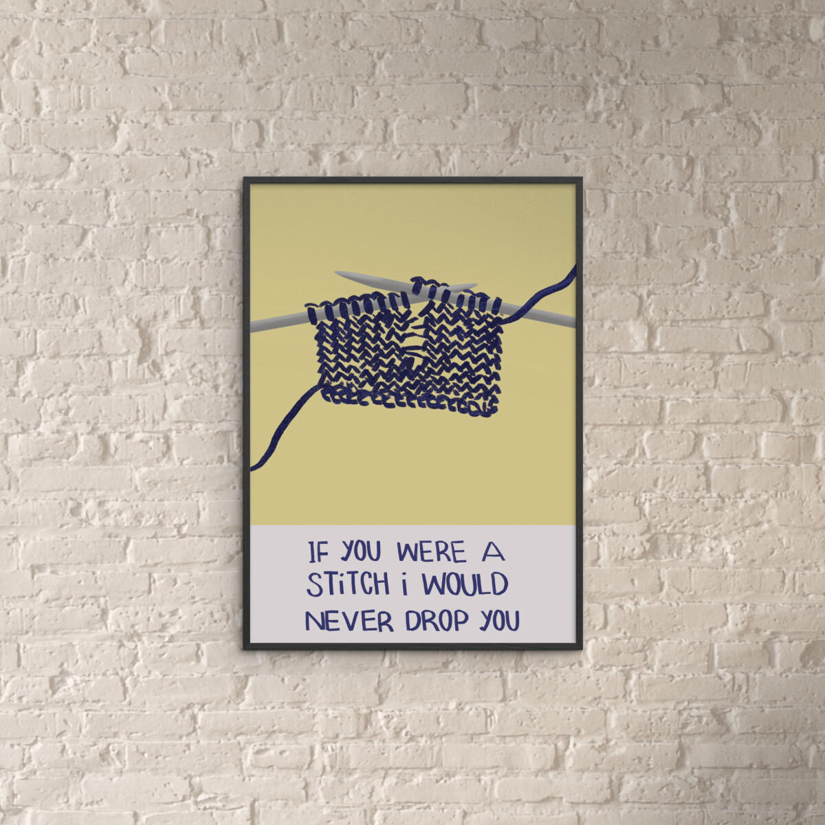 POSTER mit Rahmen Charlotte Trudgett - Dropped Stitches - Gelb/Schwarz, Holz/Papier (50/70cm) - Poster&Frame