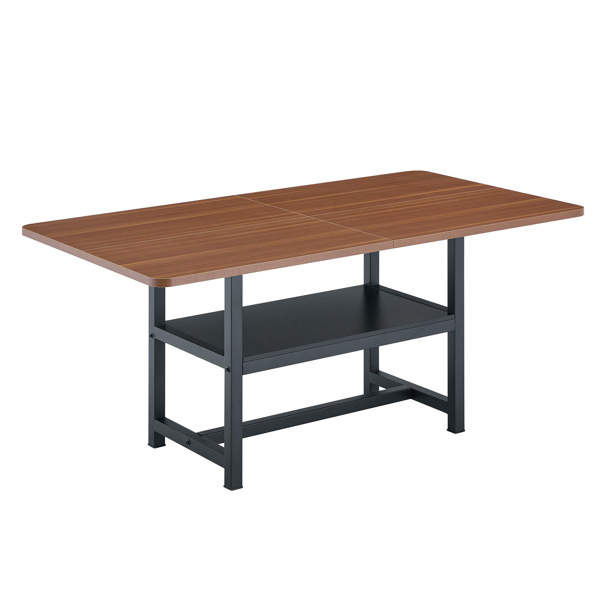 ESSTISCH Walnuss mit multifunktionalem Ablagefach 160/90/76 cm - Walnussfarben, Holz (90/160/76cm) - Oxeza
