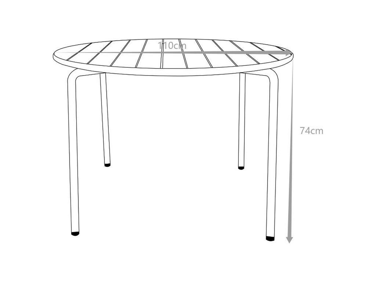 GARTENTISCH rund - D. 110 cm - Metall - Blau - MIRMANDE von MYLIA - Blau, Metall (110/110/74cm) - Vente-Unique