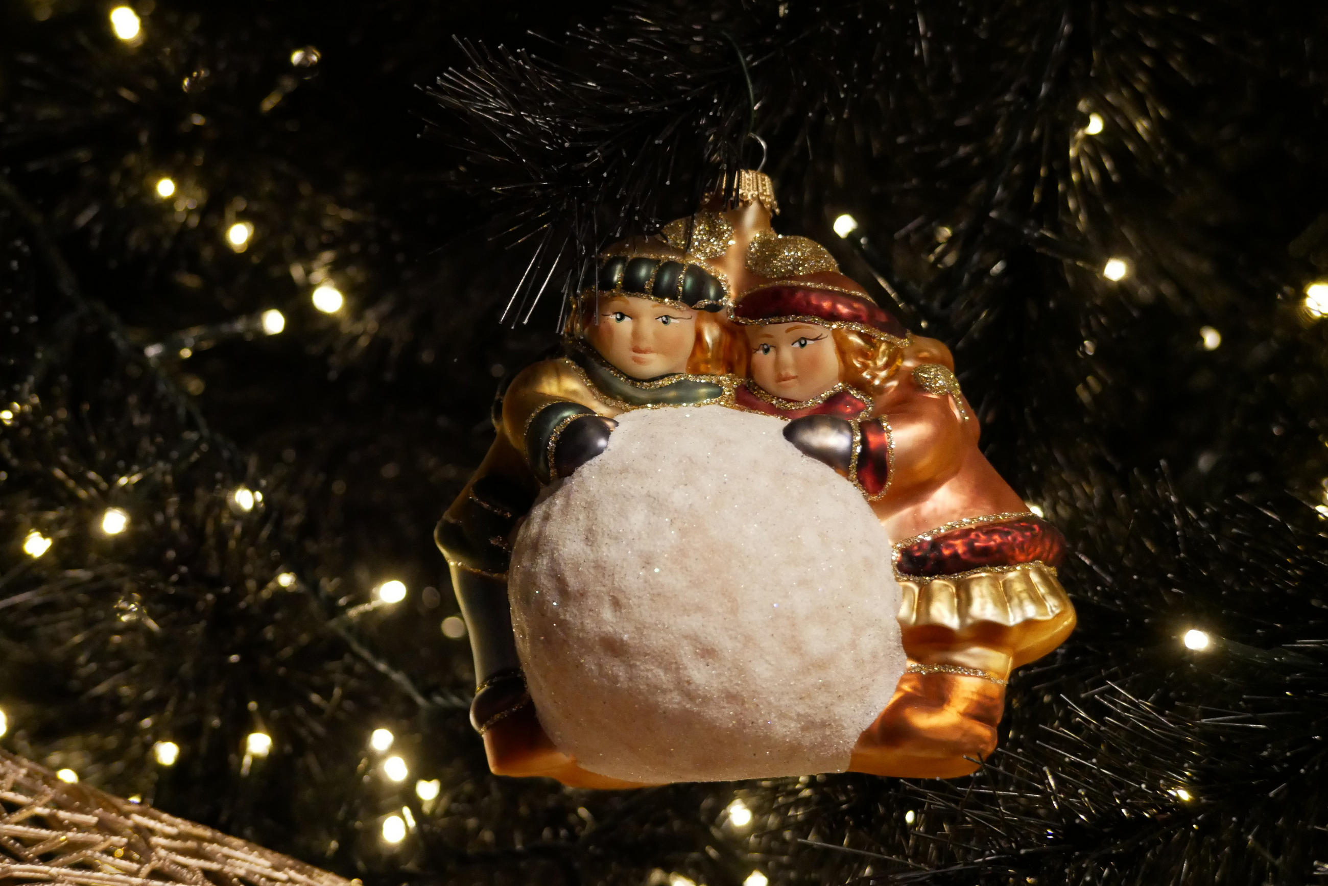 CHRISTBAUMSCHMUCK Viktorianisch Emma und Emilio Mehrfarbig 12cm (Glas / 1 Stk.) - Multicolor, Glas (12/11/6cm) - Krebs Glas Lauscha