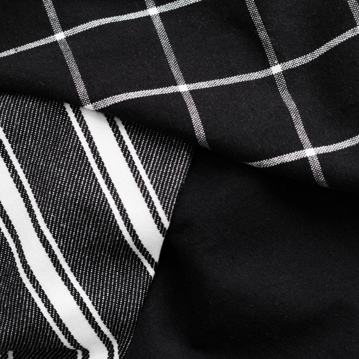 GESCHIRRTUCH-SET Trio - Schwarz, Textil (40/60cm) - home&you