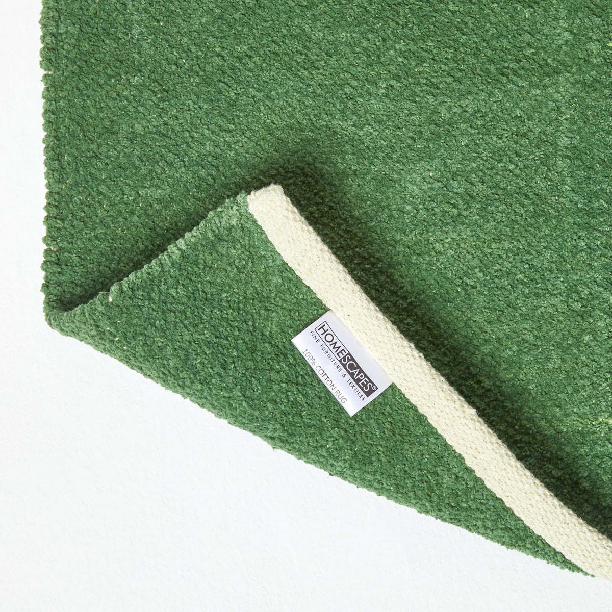 HANDWEBTEPPICH Chenille 60/100 cm - Dunkelgrün, Textil (60/100cm) - Homescapes