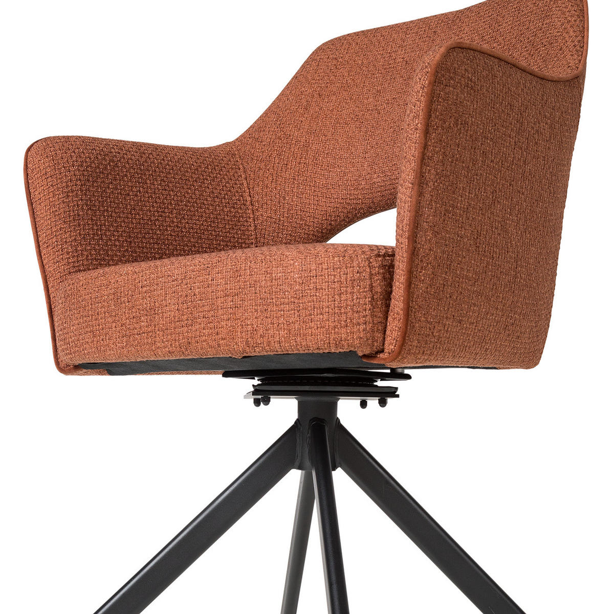 DREHBARER ARMLEHNENSTUHL - Rostfarben, Textil/Metall (64/85/61cm) - home24