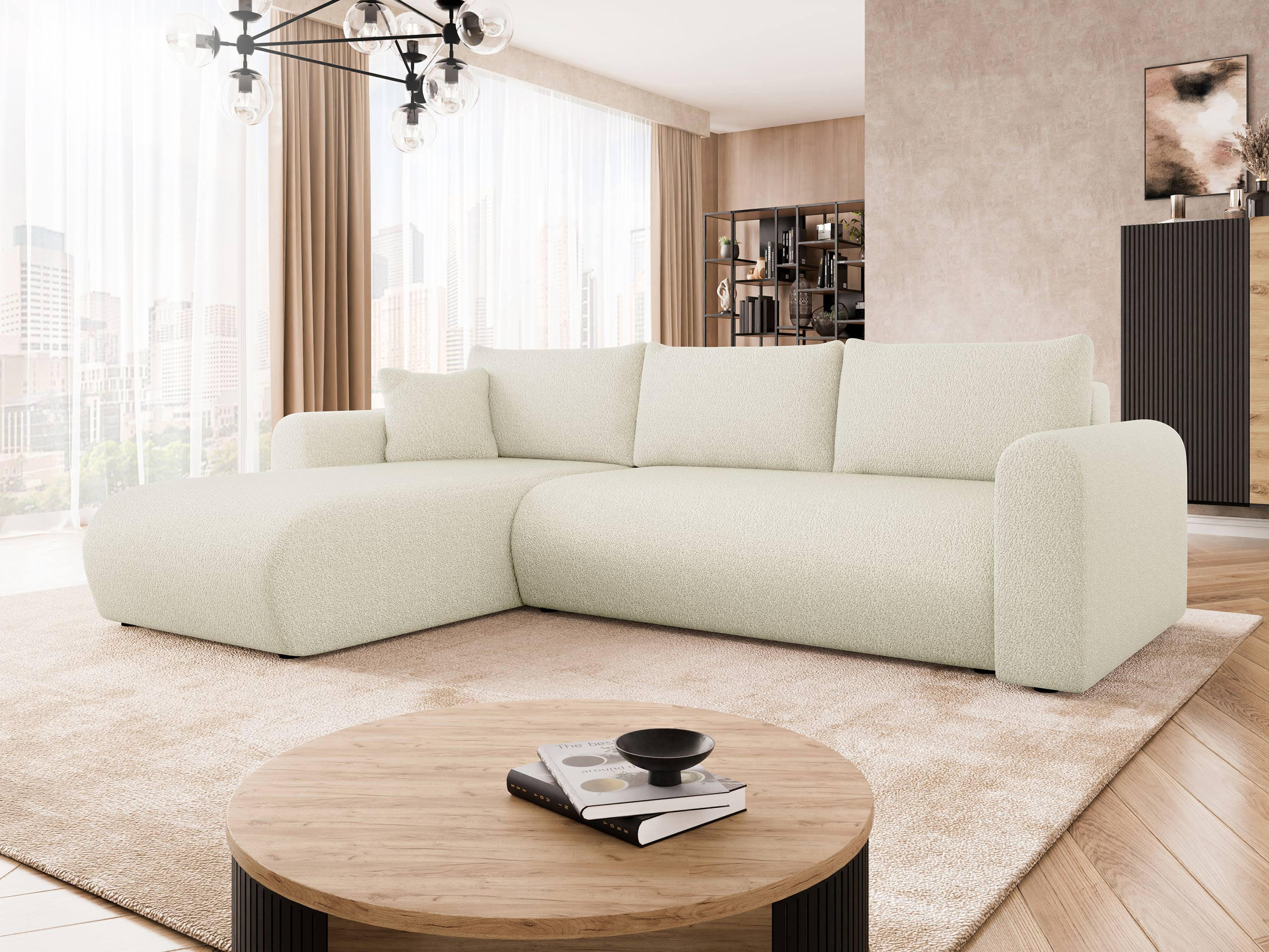 ECKSOFA Eliwo - Schwarz/Cappuccino, Holz/Textil (252/158cm) - MIRJAN24