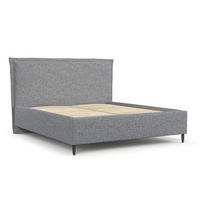 POLSTERBETT Cape Cod Grau 180/200 cm im Chenille-Stoff - Schwarz/Naturfarben, Holz/Holzwerkstoff (180/200cm) - Maison de Reve