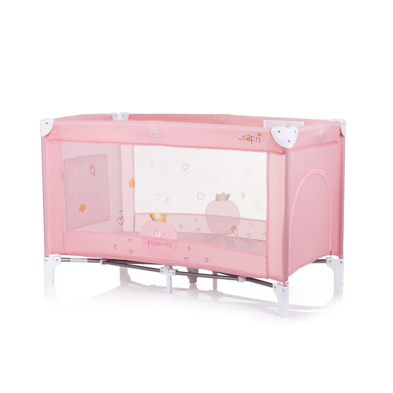 REISEBETT Capri pink Reisebett, Faltmatratze, Tragetasche, große Seitentasche - Pink, Kunststoff (60/120cm) - Chipolino