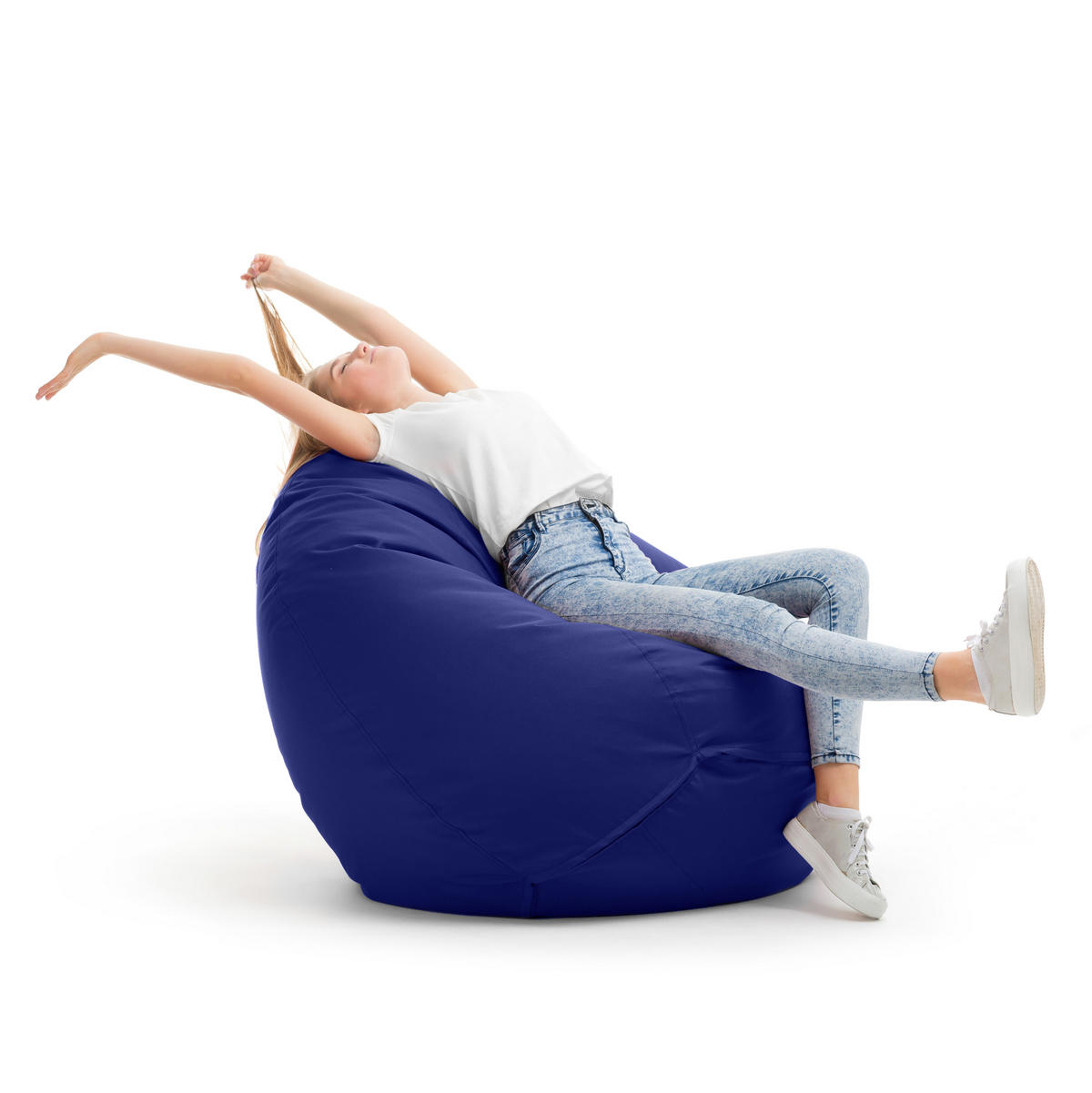 SITZSACK Classico M königsblau - Dunkelblau, Kunststoff/Textil (80/70/80cm) - Bruni