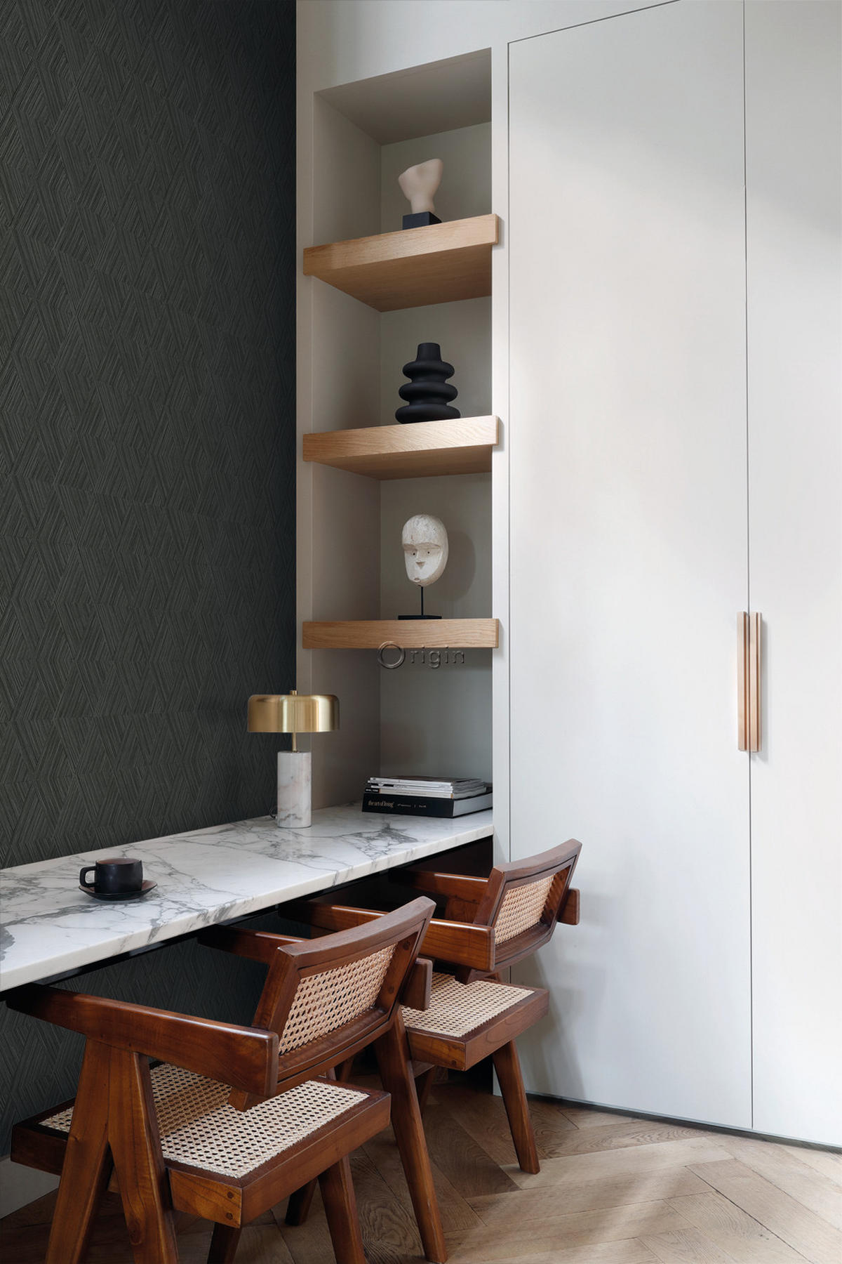 TAPETE 3D-Muster 50 x 900 cm - Schwarz, Papier (50/900cm) - Origin Wallcoverings