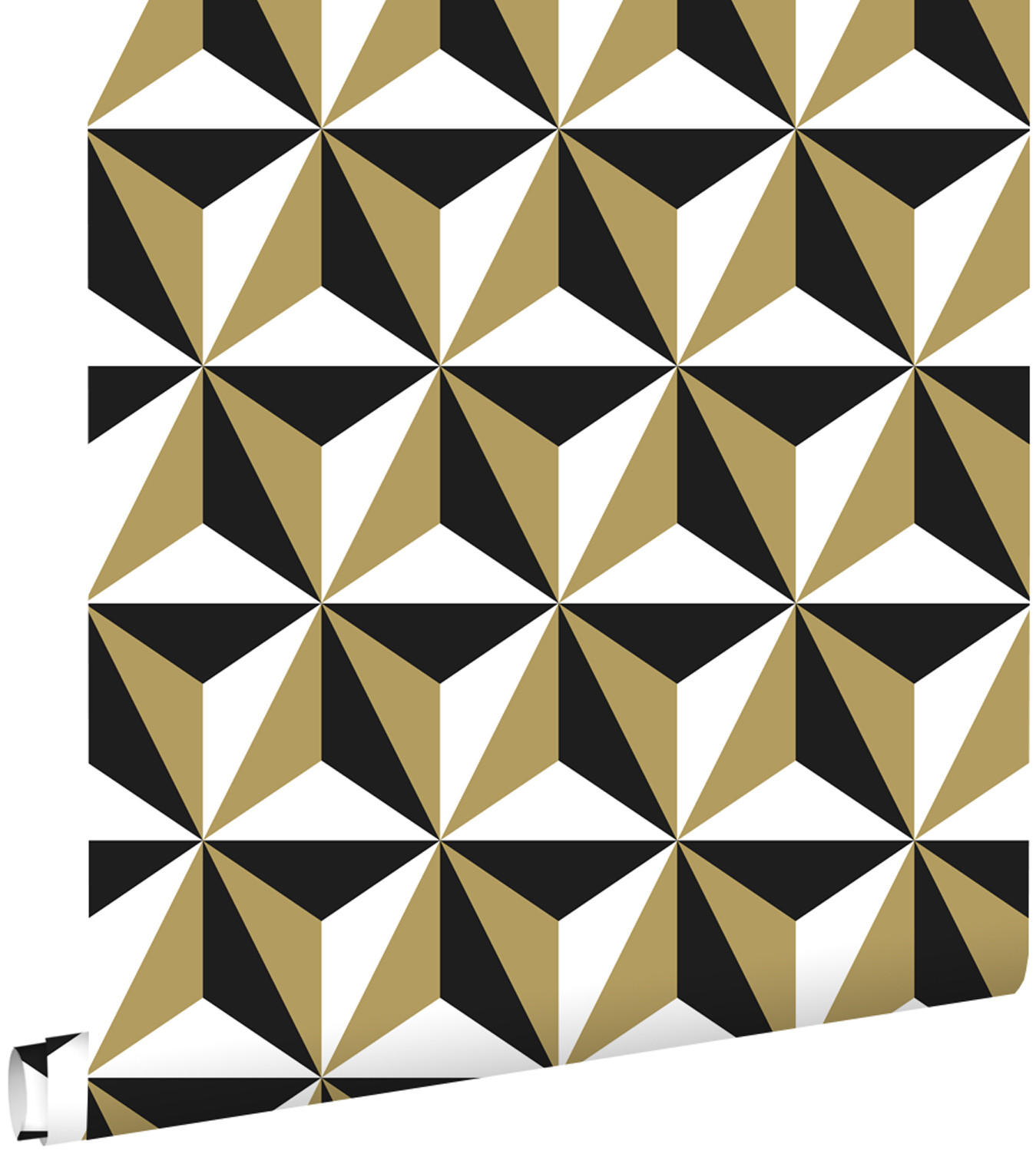 TAPETE grafisches Motiv 53 cm x 10.05 m - Goldfarben, Papier (53/1000cm) - ESTAhome