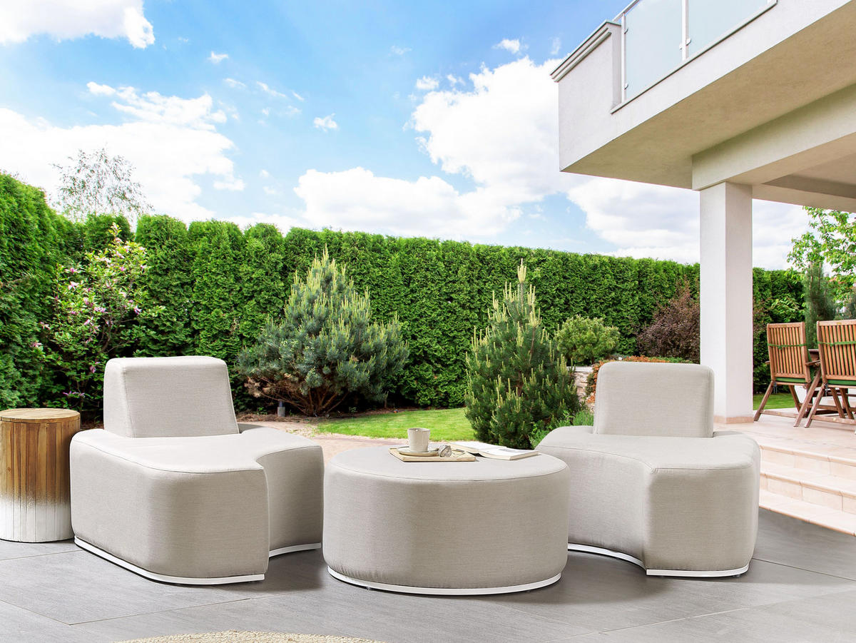 LOUNGE SET 2-Sitzer grau modular Fabro - Grau, Textil - Beliani