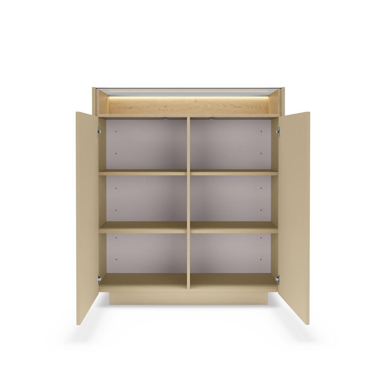 HIGHBOARD Kiro Braun, Hochkommode mit LED - Braun, Holzwerkstoff (103/119/40cm) - Bettso