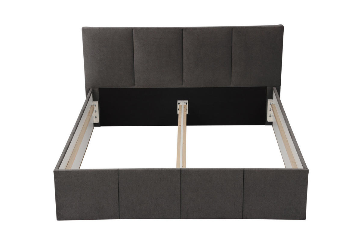 POLSTERBETT Dalas Anthrazit 200 x 200 x 40 cm Stauraum Ohne Matratze und Lattenrost - Anthrazit, Holz (200/200cm) - Halmon Schlafkomfort Betten 